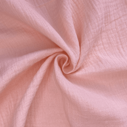 Ткань Муслин Жатый, цвет Нежно-Розовый (на отрез)  в Екатеринбурге