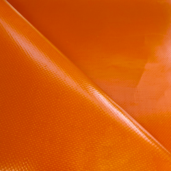 Ткань ПВХ 450 гр/м2, Оранжевый (Ширина 160см), на отрез  в Екатеринбурге