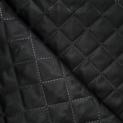 Стеганая подкладочная ткань с синтепоном (100гр/м2), цвет Черный (на отрез)  в Екатеринбурге