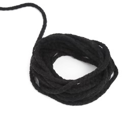 Шнур для одежды тип 2, цвет Чёрный (плетено-вязаный/полиэфир)  в Екатеринбурге